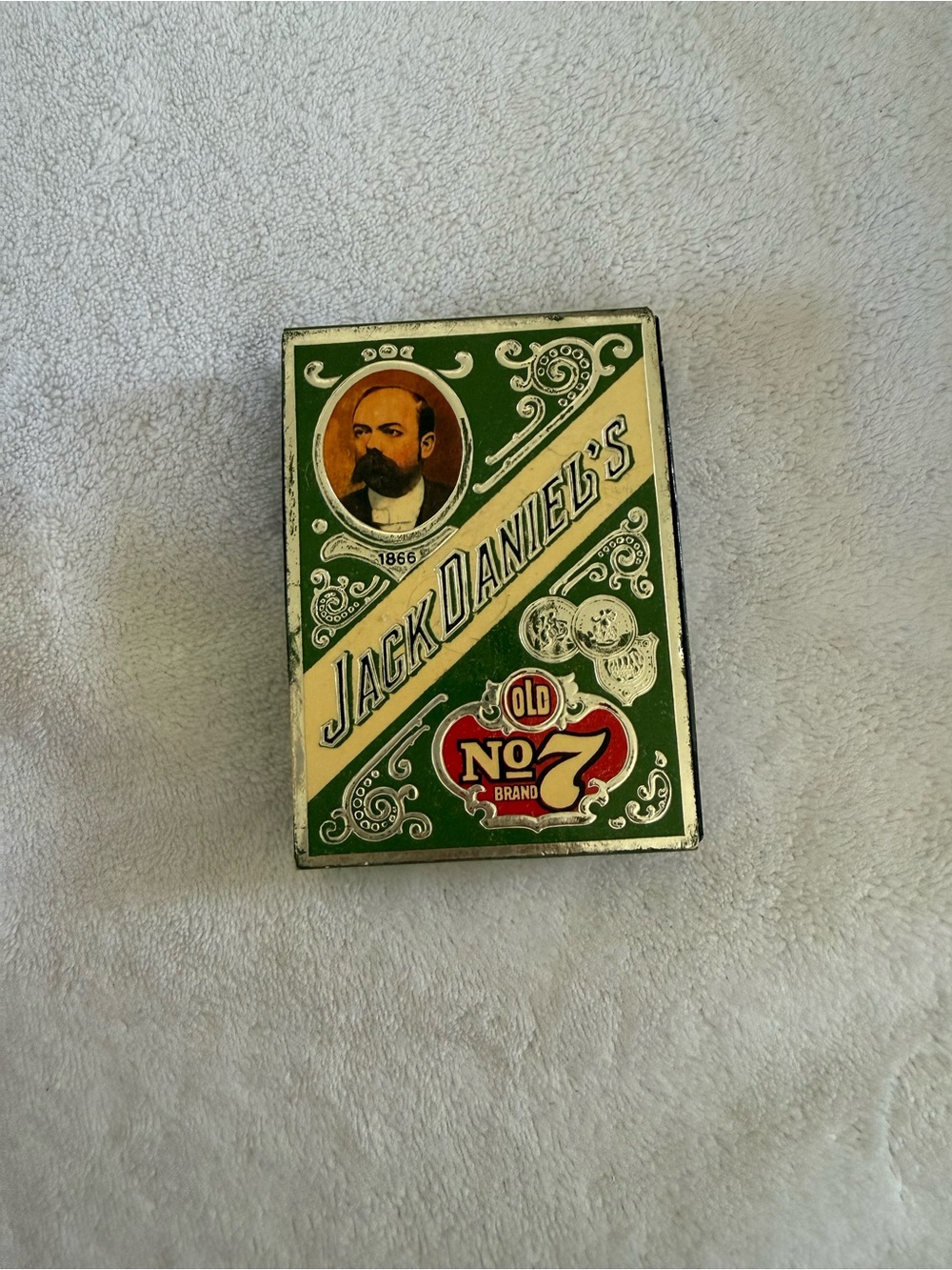 Jack Daniels Green and Cream No.7 Decorative Playing Card Tin